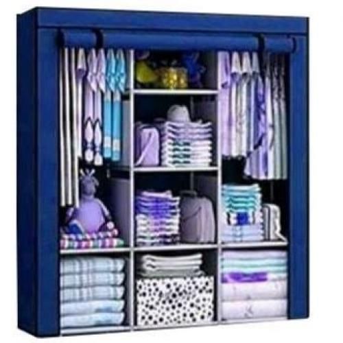 TC 3 Columns DIY Wardrobe,Large Capacity Assemble Closet Wardrobe,Portable Closet for Bedroom,Clothes Rail with Non-Woven Fabric Cover, Clothes Storage Organizer