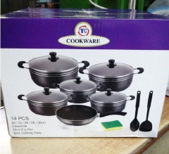 TC Heavy Duty Cooking Pots Sufurias- 14 Pieces Non-Stick Cookware Set