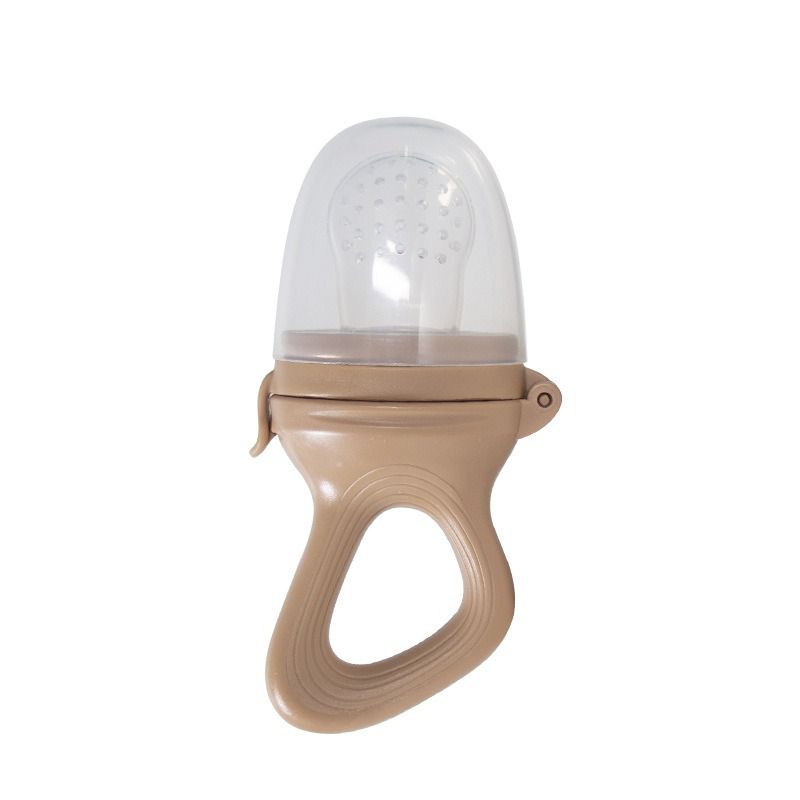 (EASY TO EAT)Baby Fruit Feeder Pacifier - Teething Relief, Fresh Food & Frozen Milk Popsicle Holder - Safe & Easy Feeding for Infants & Toddlers - [Color: Brown]
