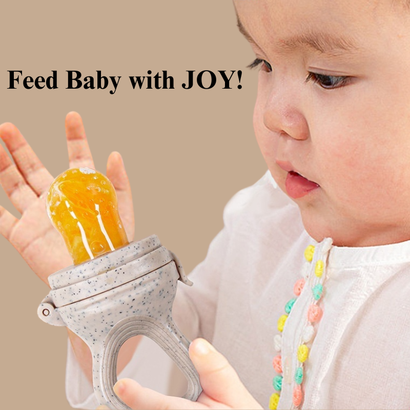 (EASY TO EAT)Baby Fruit Feeder Pacifier - Teething Relief, Fresh Food & Frozen Milk Popsicle Holder - Safe & Easy Feeding for Infants & Toddlers - [Color: Brown]