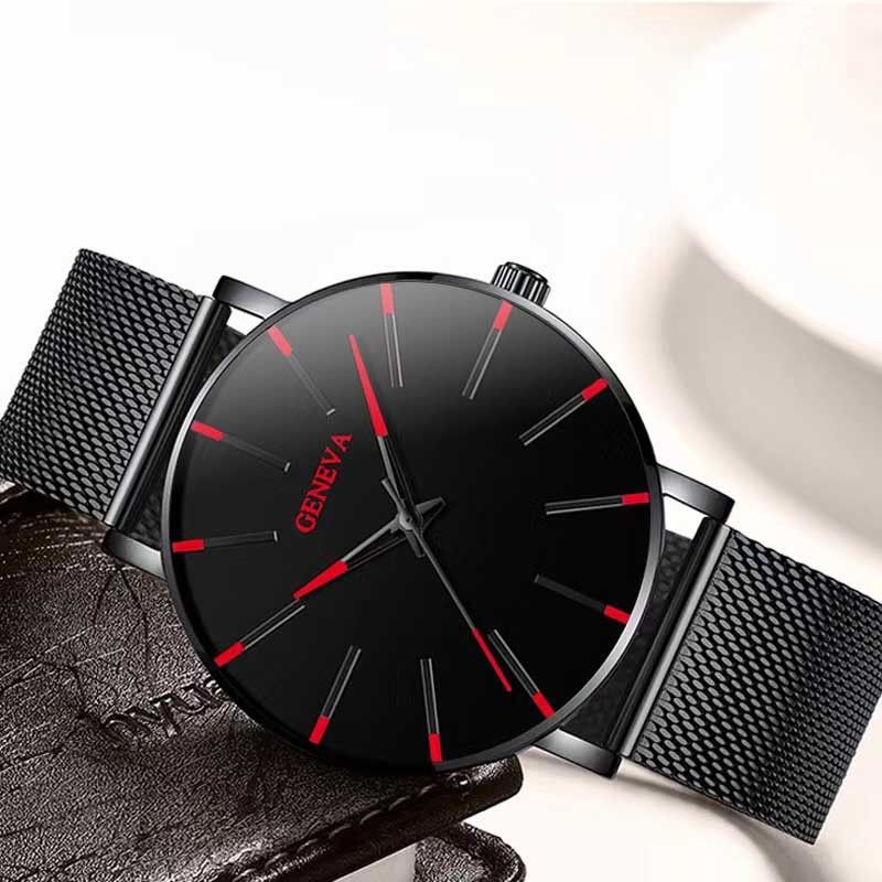 Fashionable New Geneva Men's Watches Couples Men's Watches Simple Casual Mesh Strap Quartz Watches Sports Watches Luminous Watches