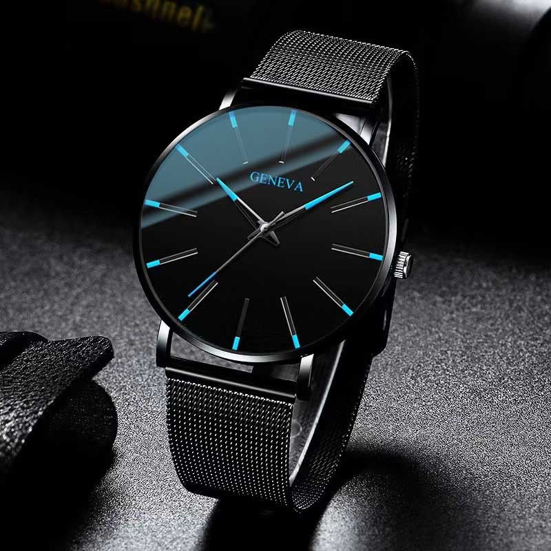 Fashionable New Geneva Men's Watches Couples Men's Watches Simple Casual Mesh Strap Quartz Watches Sports Watches Luminous Watches