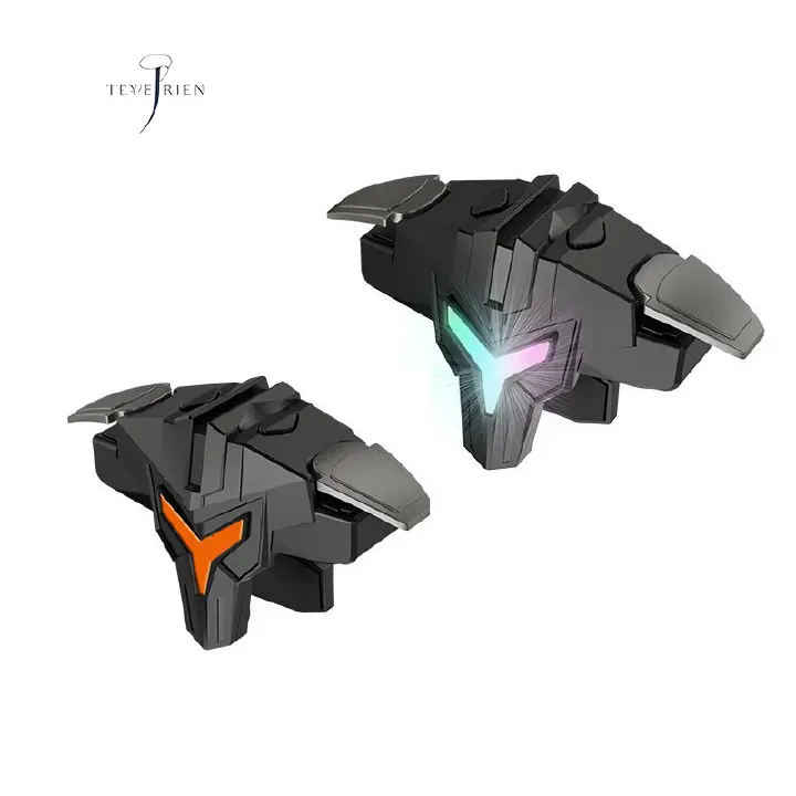 Mobile Game Triggers for iPhone / Android, Shooter Sensitive Controller Joystick Aiming & Fire Trigger for PUBG, COD, Fortnte with RGB Lighting & Shooting Vibration, Zero Lag, 4 Burst Modes