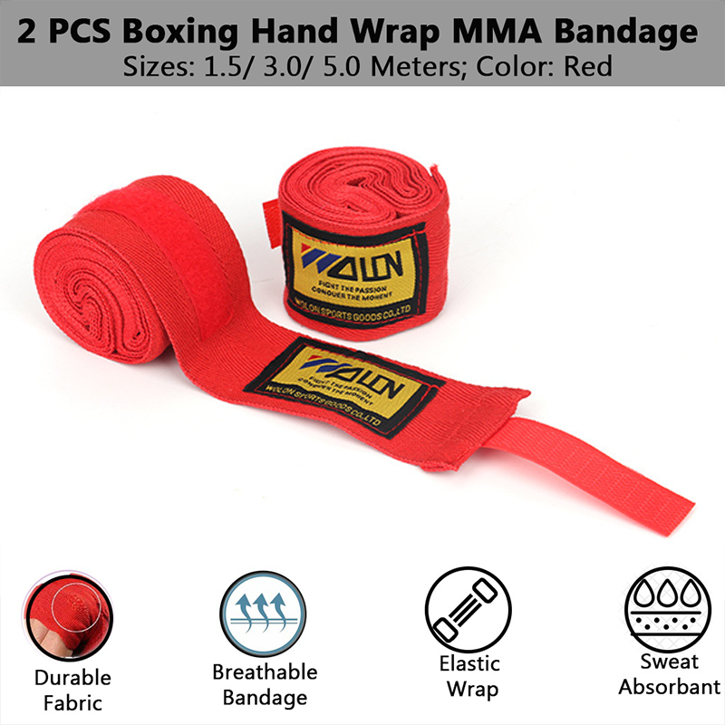 Men's and Women's Sports Combat Hand Wrap Muay Thai Fighting Fight Hand Wrap Martial Arts Boxing Thai Hand Tie Sports Handguard Boxing Straps Accessories