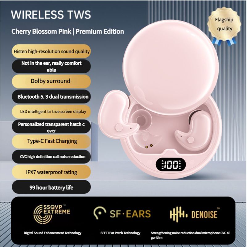 Y36 sleeping Earbuds Bluetooth 5.3 Invisible Sleep Wireless Earphone TWS Bluetooth 5.3 Headphones Hidden Earbuds IPX5 Waterproof Noise Reduction Sports Headset