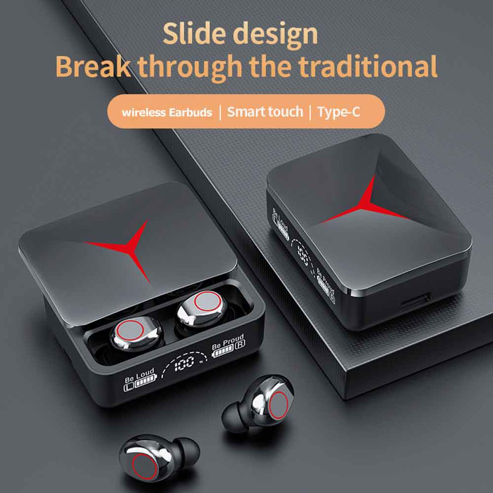 M90 Pro TWS Wireless Bluetooth 5.3 Earphone 9D Sport Stereo Earbuds LED Display Touch Control Noise Reduction gaming Hearphones With Microphone For iPhone Android
