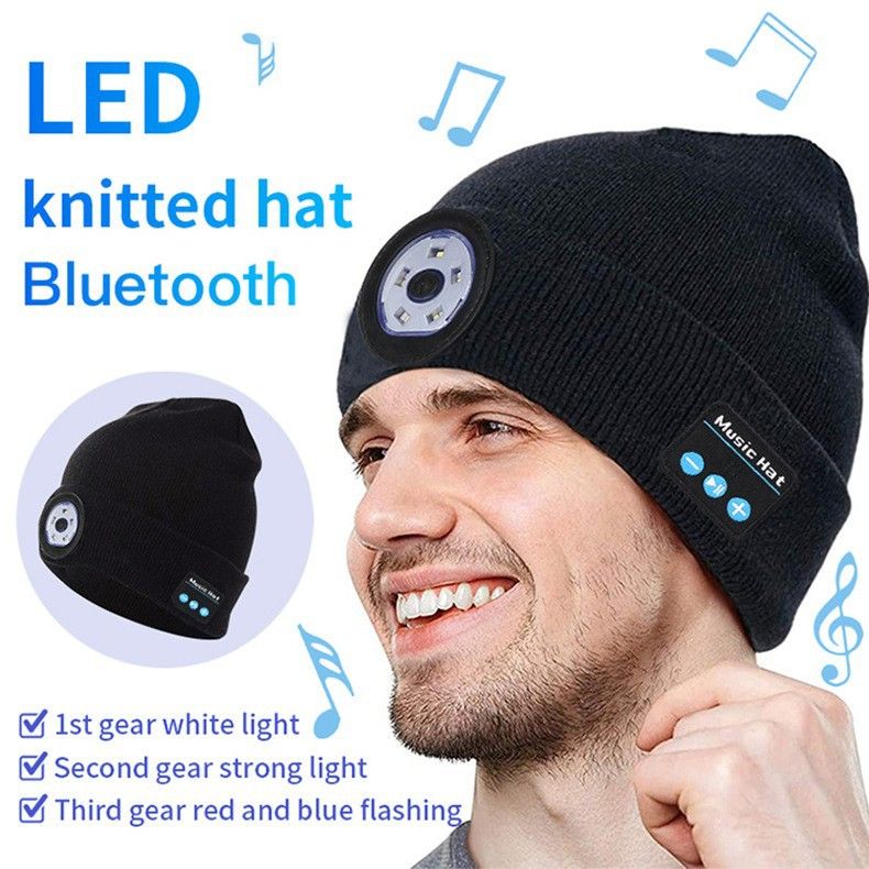 New Fashion Bluetooth Knitted Hat Autumn Winter Warm Music Headphone Cap Stereo Adult Warm Cap