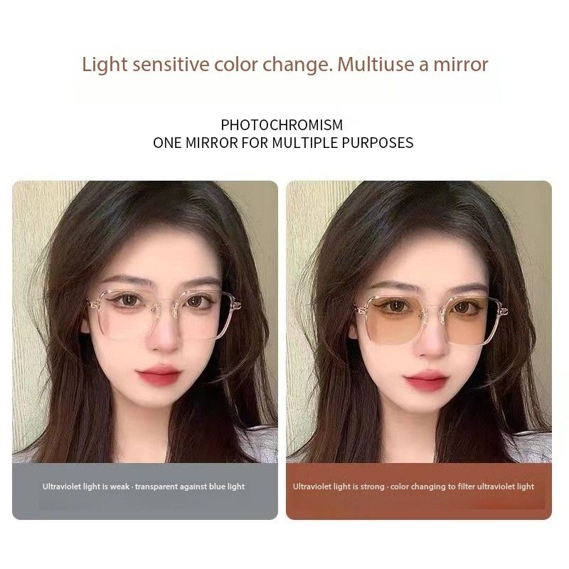 Photochromic Anti Radiation Glasses Metal Eyeglass Eyeglasses For Woman/Men Anti Blue Light Eyewear Anti UV Photochromic Glasses