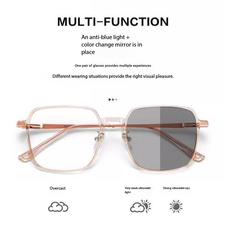 Photochromic Anti Radiation Glasses Metal Eyeglass Eyeglasses For Woman/Men Anti Blue Light Eyewear Anti UV Photochromic Glasses
