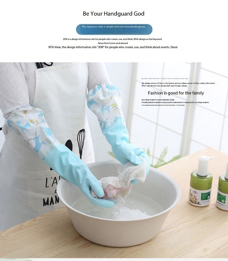 Kitchen Cleaning Gloves Dishwashing Gloves Rubber Gloves Washing Clothes Home Kitchen Durable Waterproof Gloves