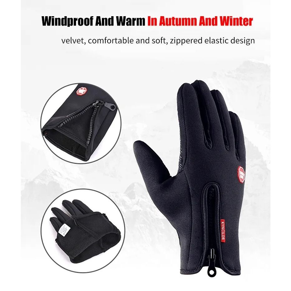 Touch screen gloves with fleece winter outdoor waterproof motorcycle sports cycling women and men's cross-border popular gloves to keep warm