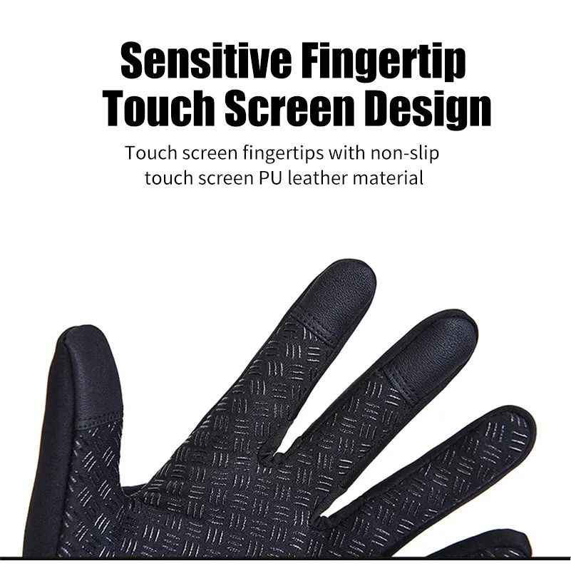 Touch screen gloves with fleece winter outdoor waterproof motorcycle sports cycling women and men's cross-border popular gloves to keep warm