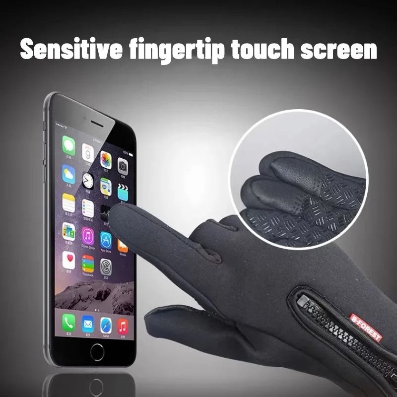 Touch screen gloves with fleece winter outdoor waterproof motorcycle sports cycling women and men's cross-border popular gloves to keep warm