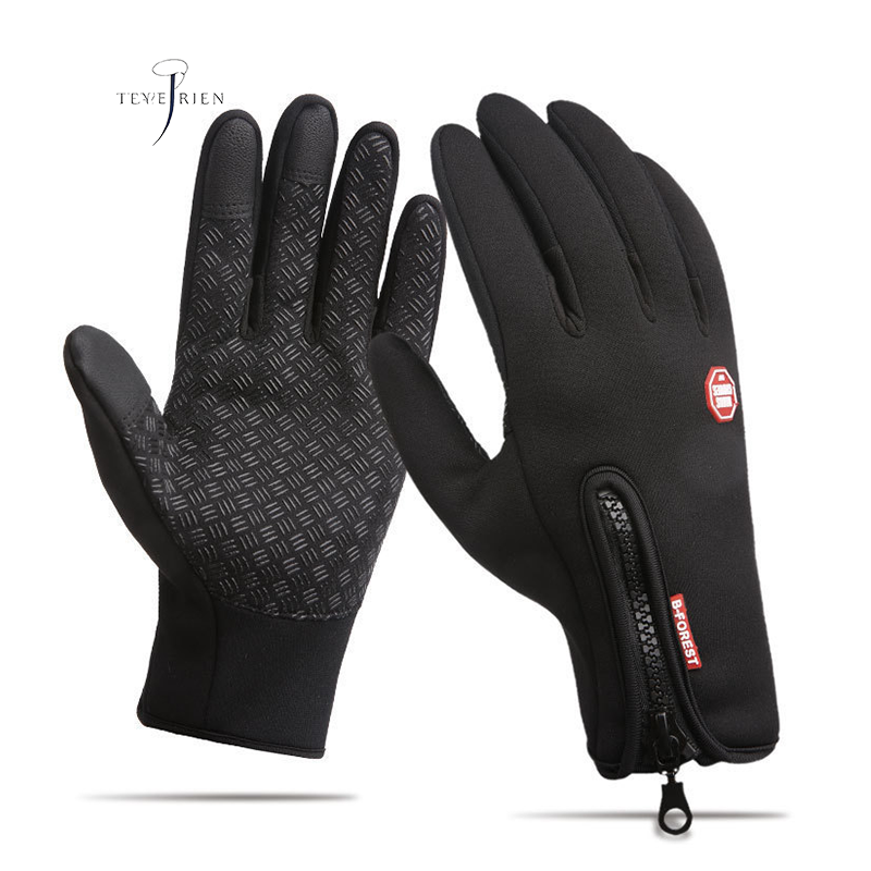 Touch screen gloves with fleece winter outdoor waterproof motorcycle sports cycling women and men's cross-border popular gloves to keep warm