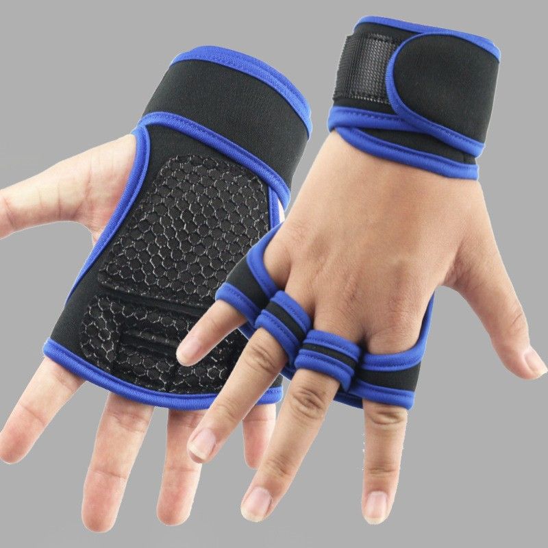 Gym weightlifting gloves men's and women's wrist guards anti-slip half finger exercise horizontal bar equipment training pull-ups anti-cocooning