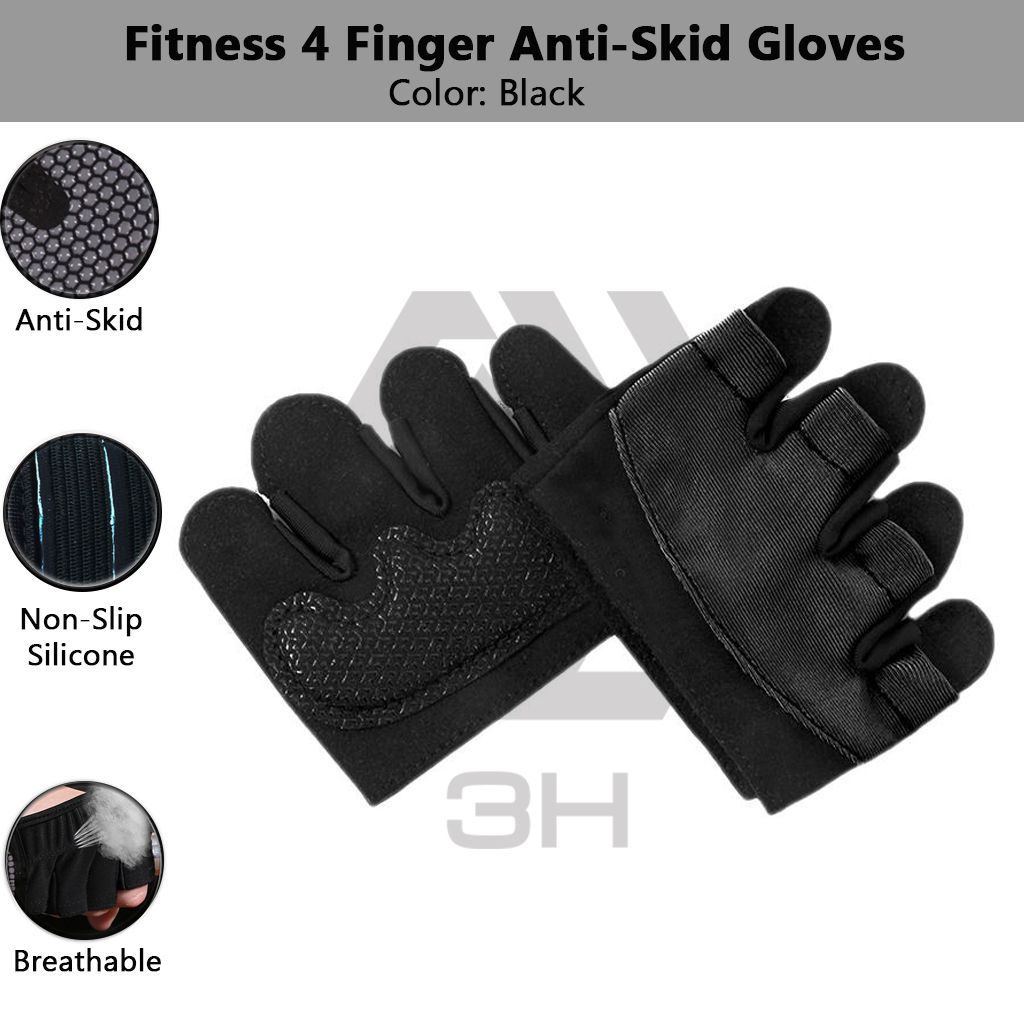 Non Slip Unisex Gym Breathable Exercise Training Fitness 4 Finger Gloves/Gym Gloves/Gym Gloves