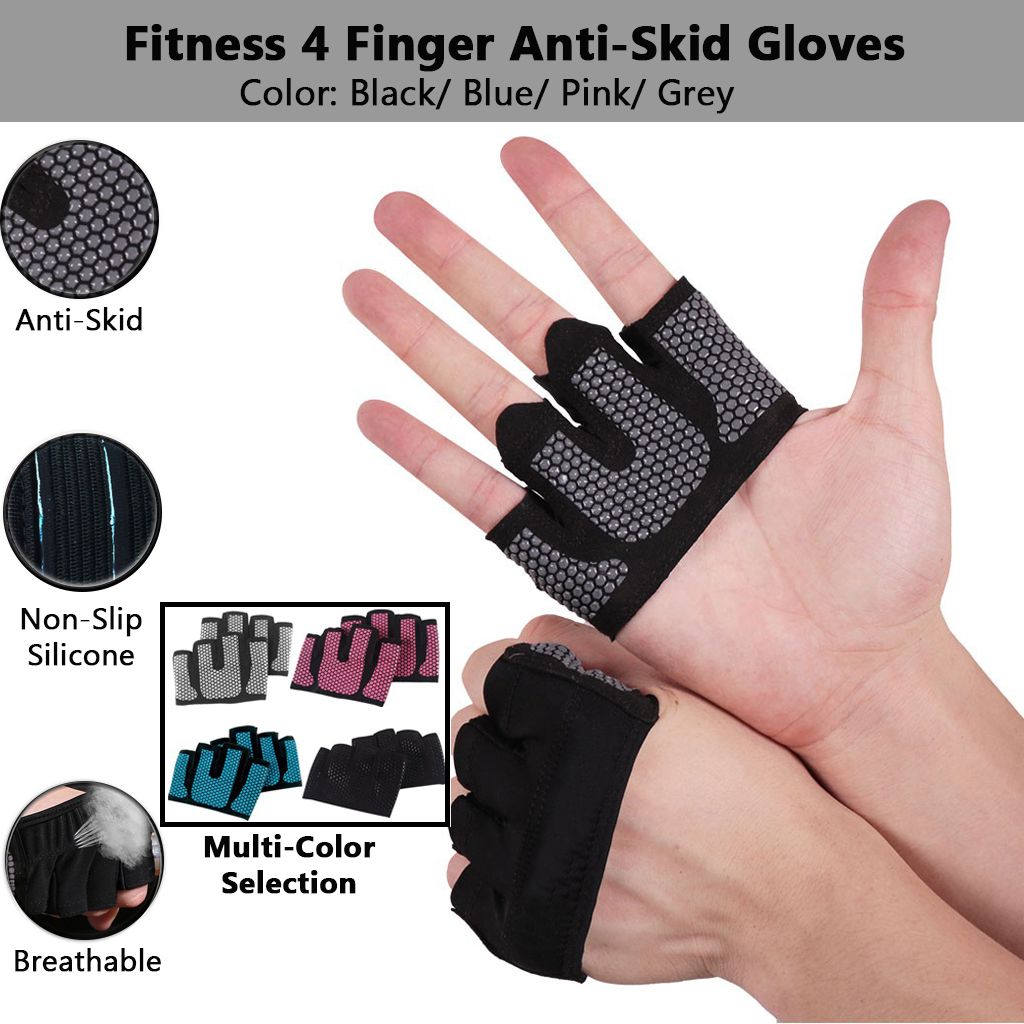 Non Slip Unisex Gym Breathable Exercise Training Fitness 4 Finger Gloves/Gym Gloves/Gym Gloves