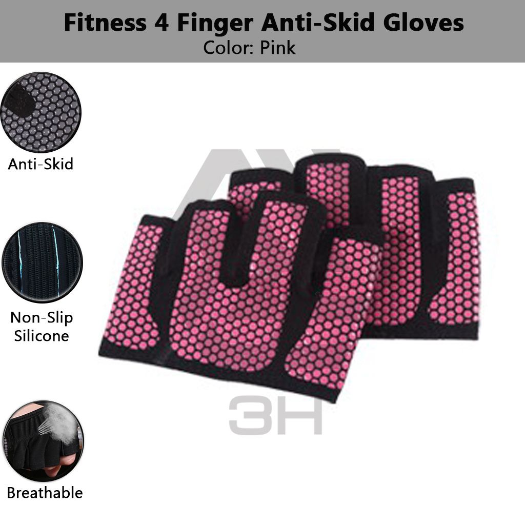 Non Slip Unisex Gym Breathable Exercise Training Fitness 4 Finger Gloves/Gym Gloves/Gym Gloves