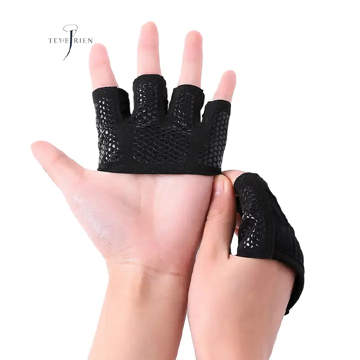 Non Slip Unisex Gym Breathable Exercise Training Fitness 4 Finger Gloves/Gym Gloves/Gym Gloves