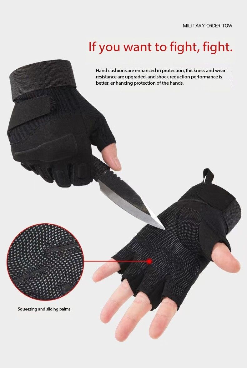 Tactical gloves Black Hawk 0 marks tactical military fans outdoor anti-cut sports protection anti-skid motorcycle riding men and women half