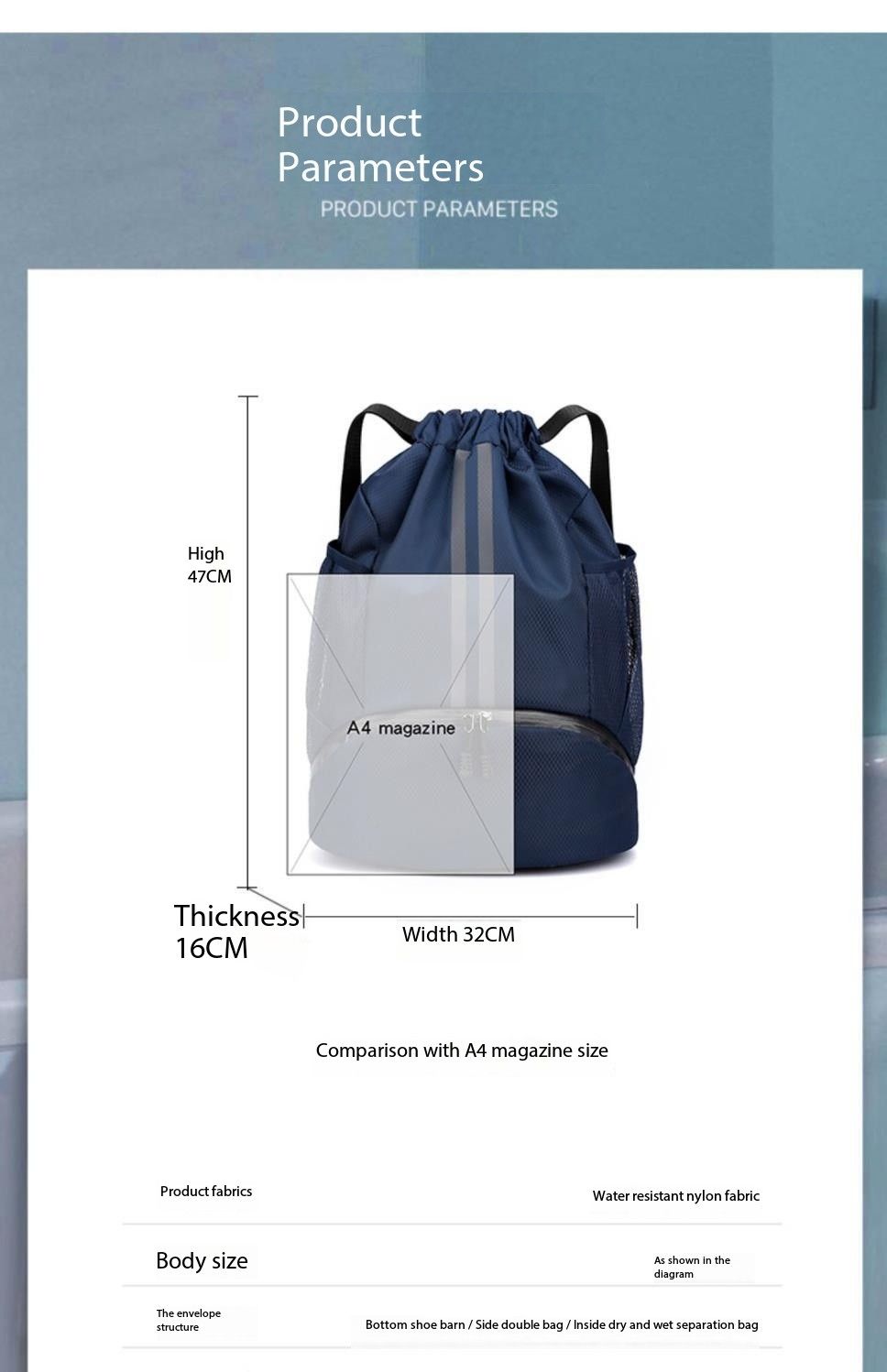 Basketball, football, volleyball, backpack, wet and dry separation, swimming bag, drawstring portable backpack, school bag, men's sports basketball storage bag