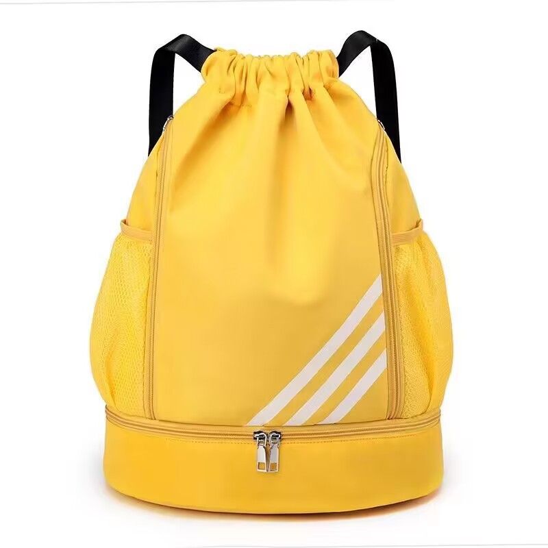 Drawstring Backpack Bag Outdoor Waterproof Gym Backpack Sports Yoga Gym Swim Bag Nylon Fiber String Backpack for Kids Men Women With Shoe Compartment