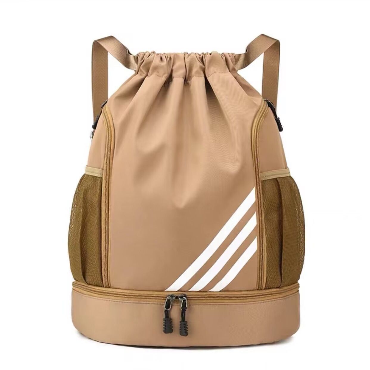 Drawstring Backpack Bag Outdoor Waterproof Gym Backpack Sports Yoga Gym Swim Bag Nylon Fiber String Backpack for Kids Men Women With Shoe Compartment