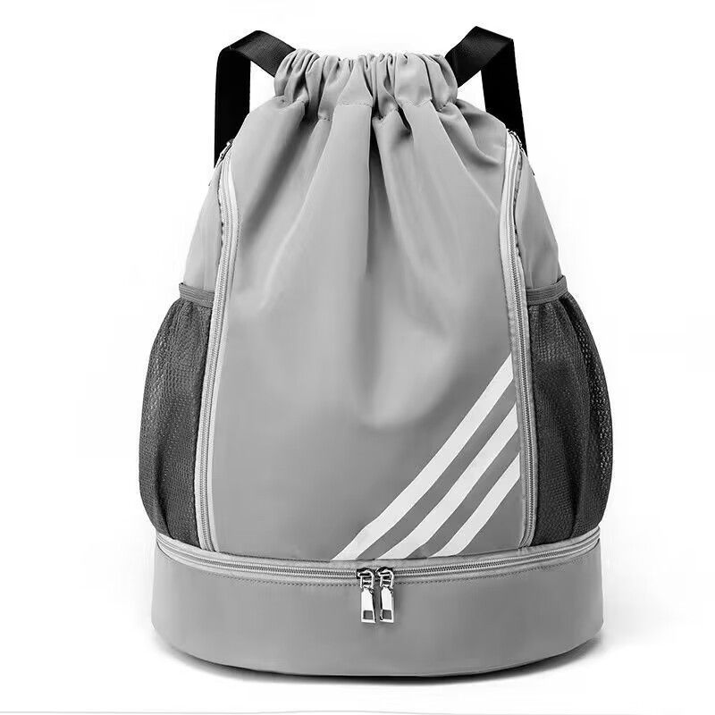 Drawstring Backpack Bag Outdoor Waterproof Gym Backpack Sports Yoga Gym Swim Bag Nylon Fiber String Backpack for Kids Men Women With Shoe Compartment