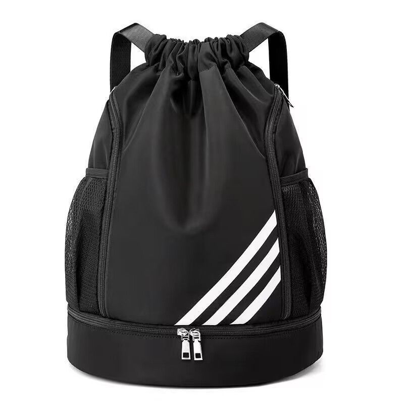 Drawstring Backpack Bag Outdoor Waterproof Gym Backpack Sports Yoga Gym Swim Bag Nylon Fiber String Backpack for Kids Men Women With Shoe Compartment
