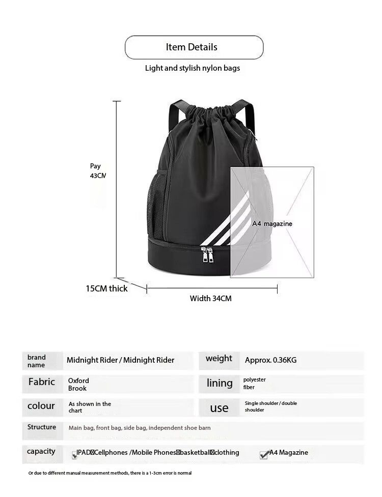 Drawstring Backpack Bag Outdoor Waterproof Gym Backpack Sports Yoga Gym Swim Bag Nylon Fiber String Backpack for Kids Men Women With Shoe Compartment