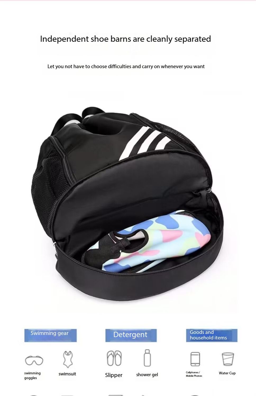Drawstring Backpack Bag Outdoor Waterproof Gym Backpack Sports Yoga Gym Swim Bag Nylon Fiber String Backpack for Kids Men Women With Shoe Compartment