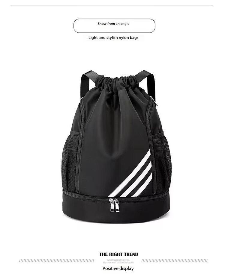 Drawstring Backpack Bag Outdoor Waterproof Gym Backpack Sports Yoga Gym Swim Bag Nylon Fiber String Backpack for Kids Men Women With Shoe Compartment