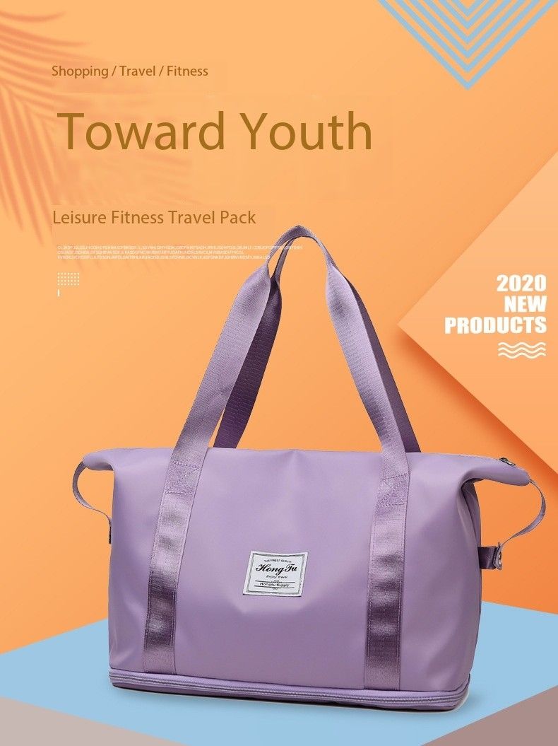 Fashionable short haul duffel bags, travel bags, large capacity storage bags, shoulder bags, women's sports yoga