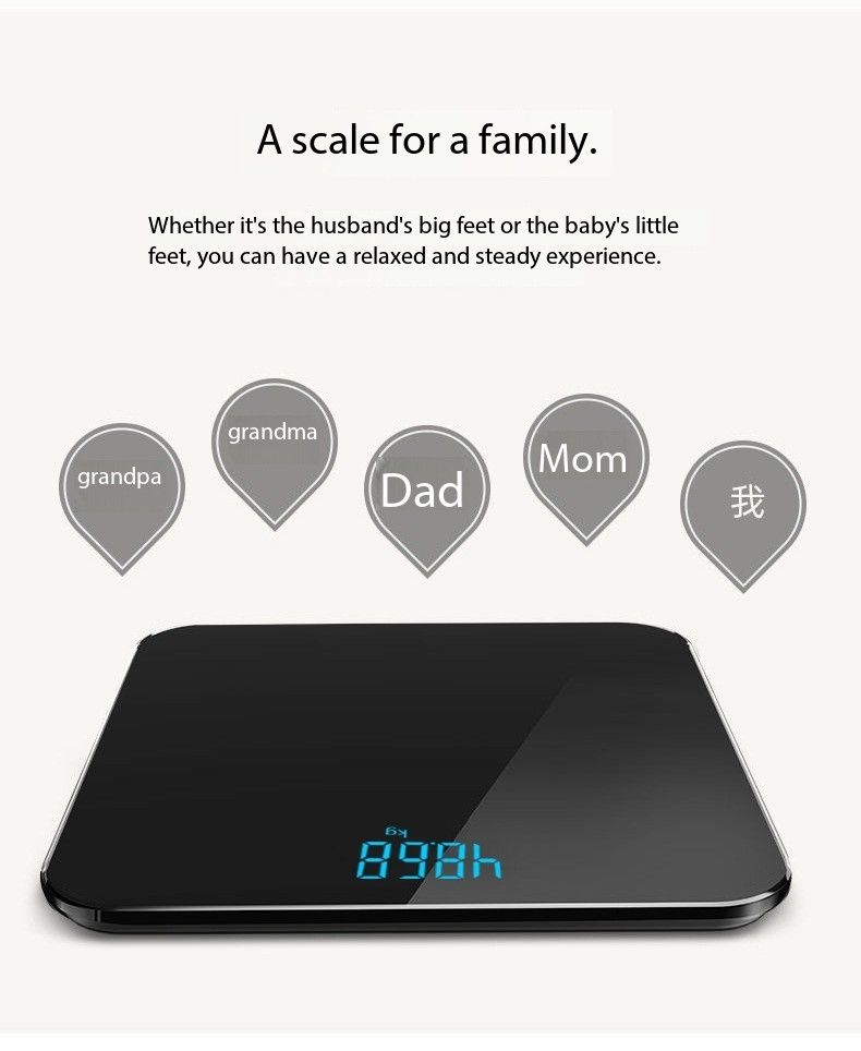Weighing scale, bathroom scale, electronic digital scale
Home Smart Charging Hidden Screen Weight Scale Healthy Weight Loss Body Scale Solid Color Precision Electronic Weigher