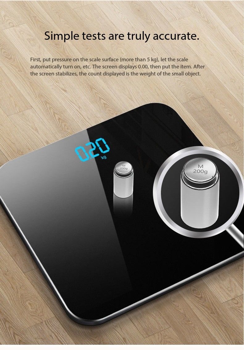 Weighing scale, bathroom scale, electronic digital scale
Home Smart Charging Hidden Screen Weight Scale Healthy Weight Loss Body Scale Solid Color Precision Electronic Weigher