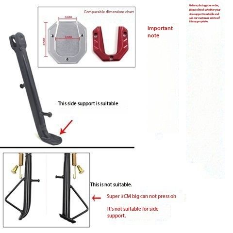 Universal Scooter Motorcycle Bike Kickstand Extender Foot Side Stand Extension Pad Support Plate Anti-skid Enlarge