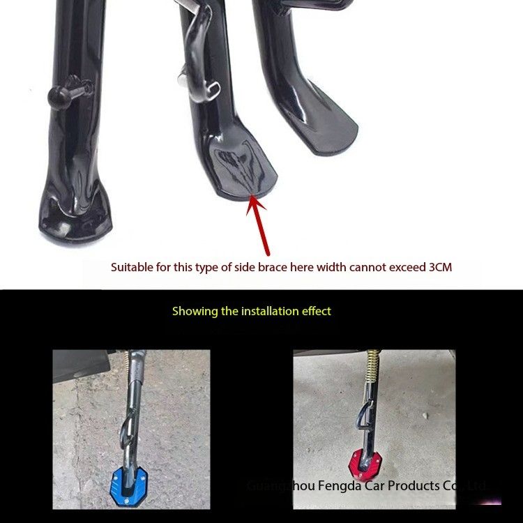 Universal Scooter Motorcycle Bike Kickstand Extender Foot Side Stand Extension Pad Support Plate Anti-skid Enlarge