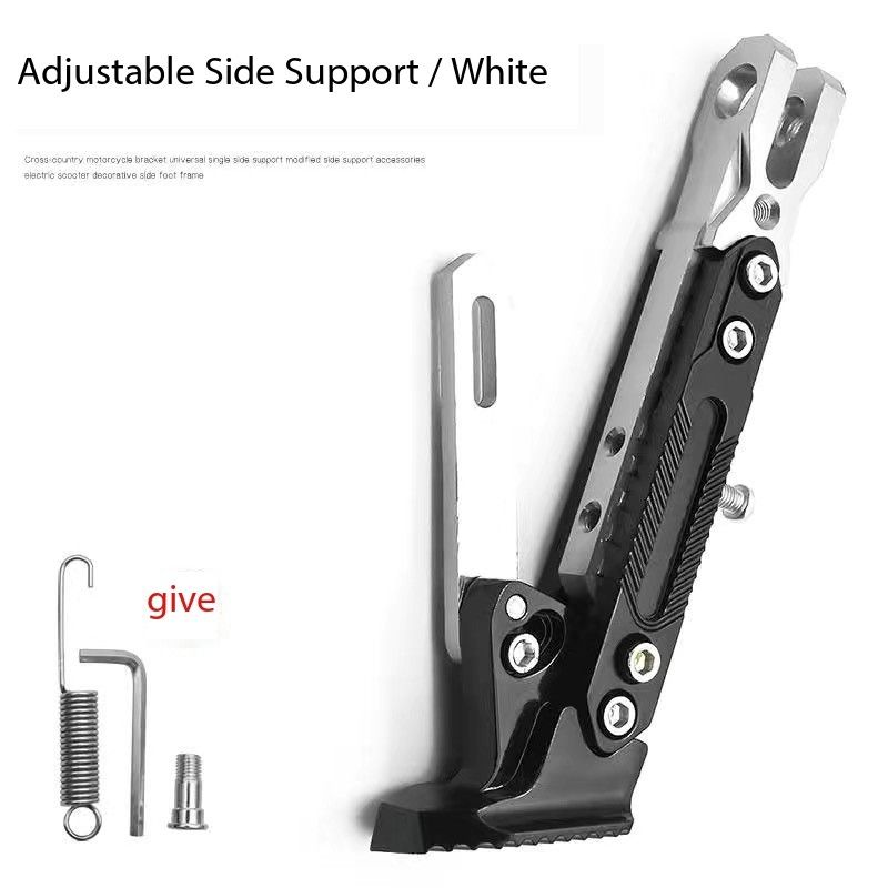 Motorcycle Adjustable Height Side Stand Foot Bracket Kickstand Tripod Aluminum Alloy Kick Side Tongkat Motor Motorcycle is suitable for foot support