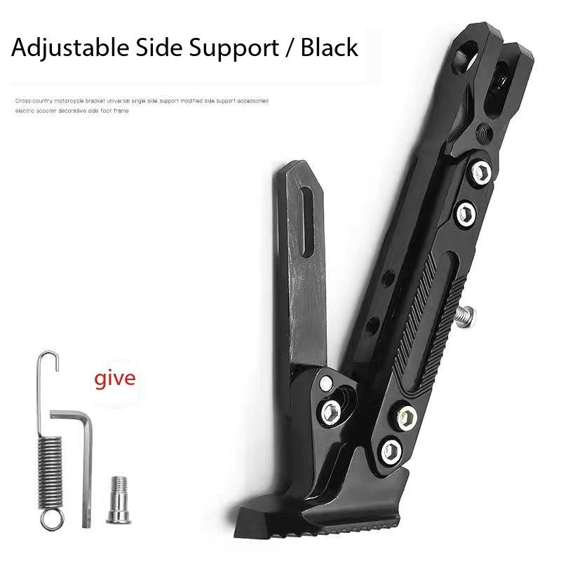 Motorcycle Adjustable Height Side Stand Foot Bracket Kickstand Tripod Aluminum Alloy Kick Side Tongkat Motor Motorcycle is suitable for foot support