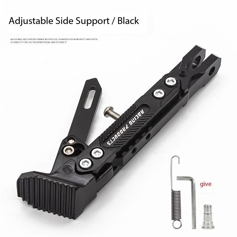 Motorcycle Adjustable Height Side Stand Foot Bracket Kickstand Tripod Aluminum Alloy Kick Side Tongkat Motor Motorcycle is suitable for foot support