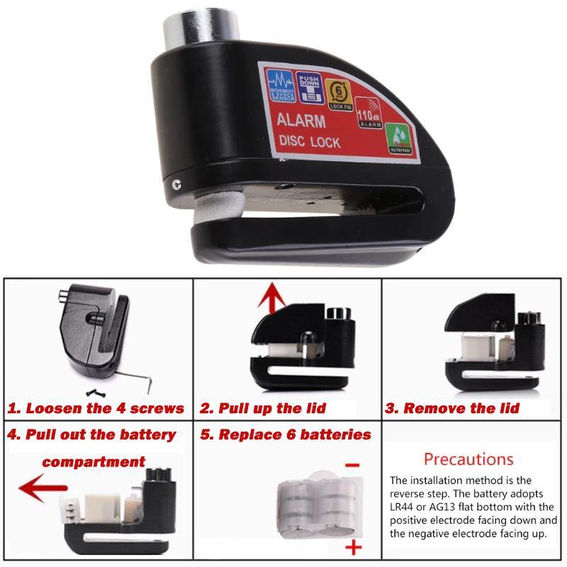 Motorcycle alarm lock security anti-theft disk brake alarm Aluminum alloy security anti-theft motorcycle bicycle accessories