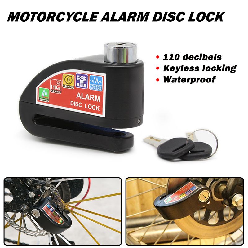 Motorcycle alarm lock security anti-theft disk brake alarm Aluminum alloy security anti-theft motorcycle bicycle accessories