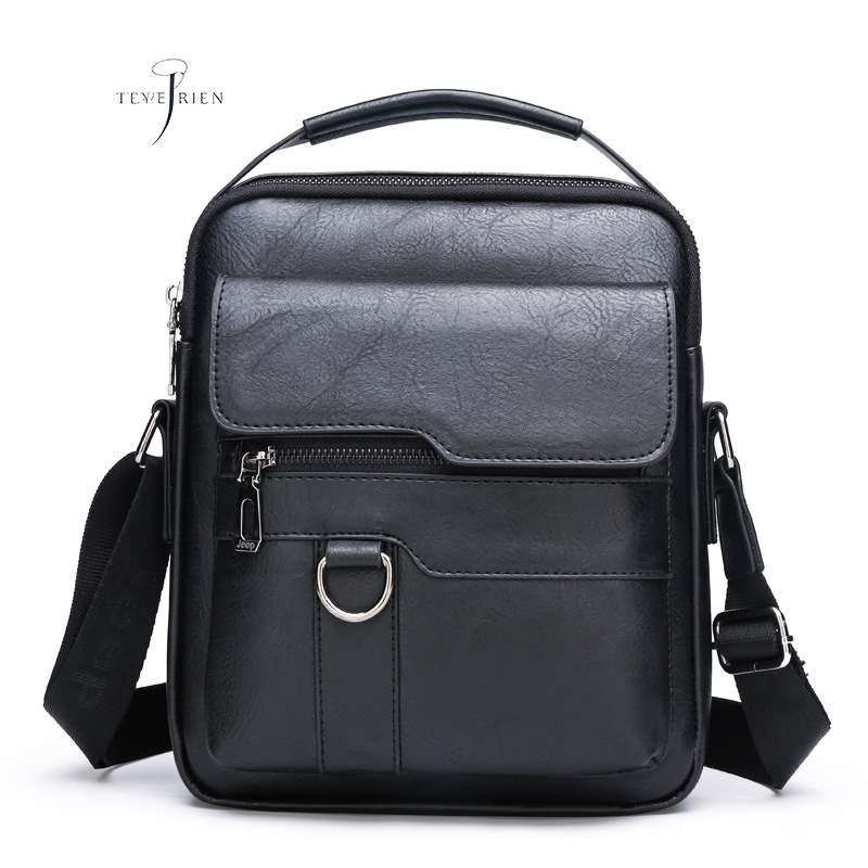 Crossbody bag Men's shoulder bag Retro vertical portable business men's bag Casual men's leather bag crossbody shoulder bag