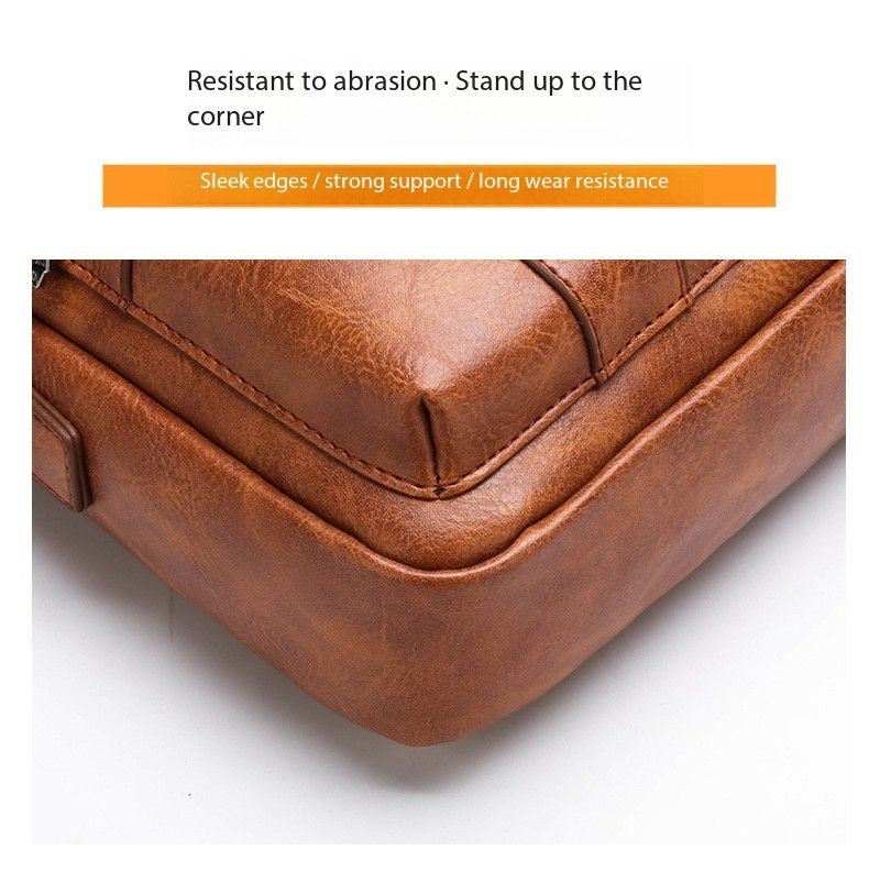 Crossbody bag Men's shoulder bag Retro vertical portable business men's bag Casual men's leather bag crossbody shoulder bag