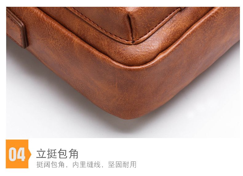 Crossbody bag Men's shoulder bag Retro vertical portable business men's bag Casual men's leather bag crossbody shoulder bag
