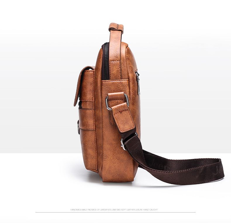 Crossbody bag Men's shoulder bag Retro vertical portable business men's bag Casual men's leather bag crossbody shoulder bag