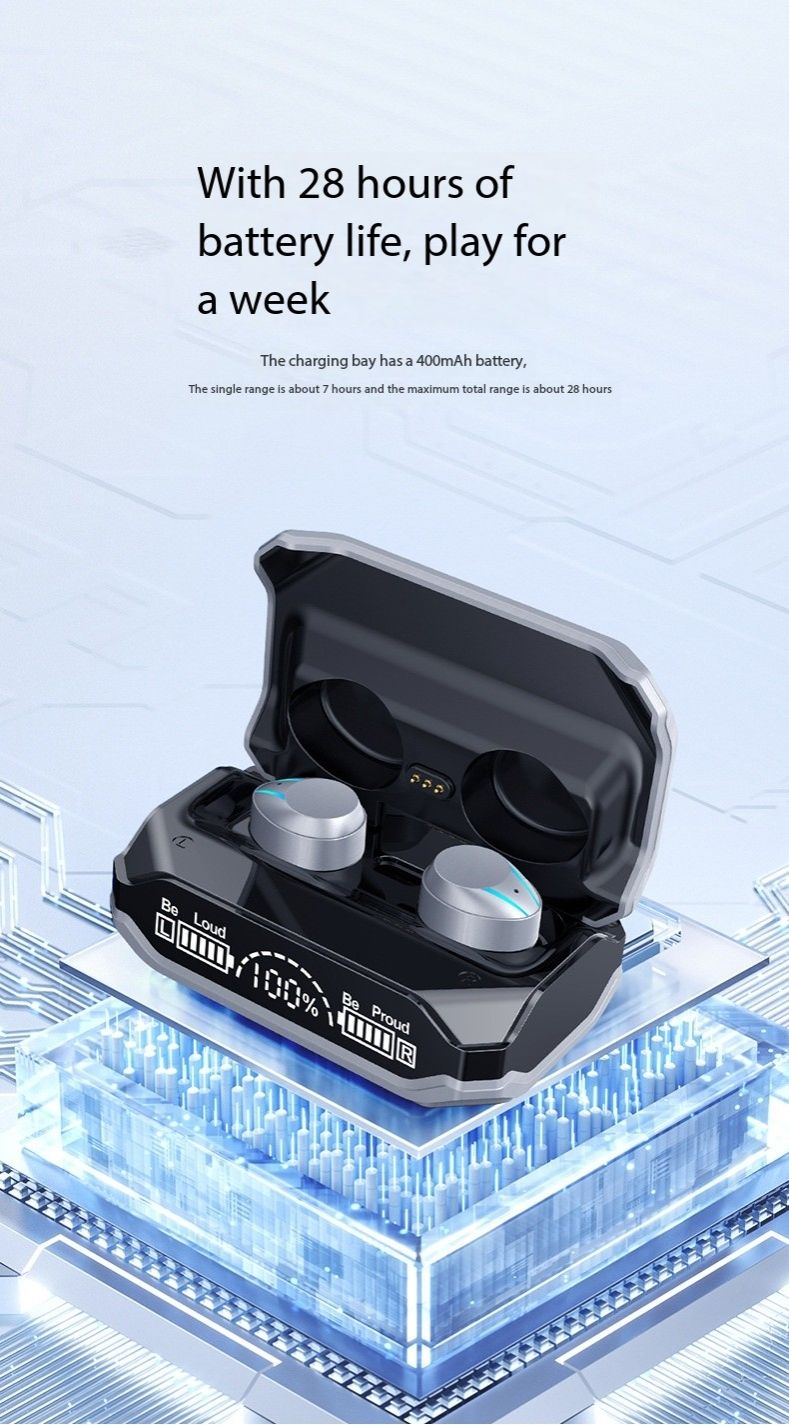 Earphones Bluetooth earphones M10HIFI sound quality F9 Large digital display N41 wireless earphones