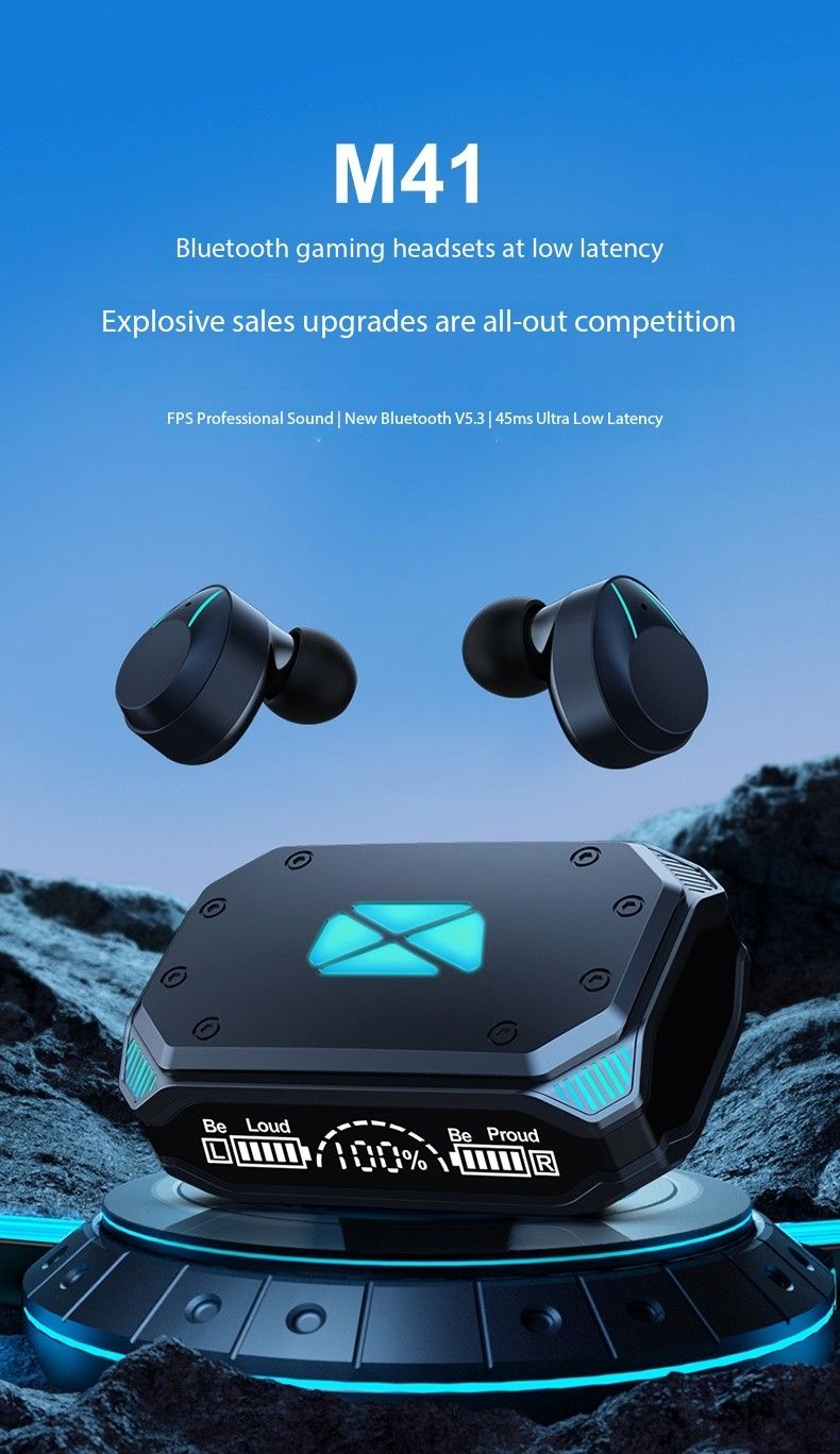 Earphones Bluetooth earphones M10HIFI sound quality F9 Large digital display N41 wireless earphones