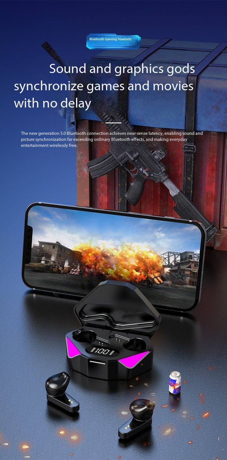 Bluetooth headset X15 new esports ultra long life large power wireless noise reduction for a long time wear no pain in the ear