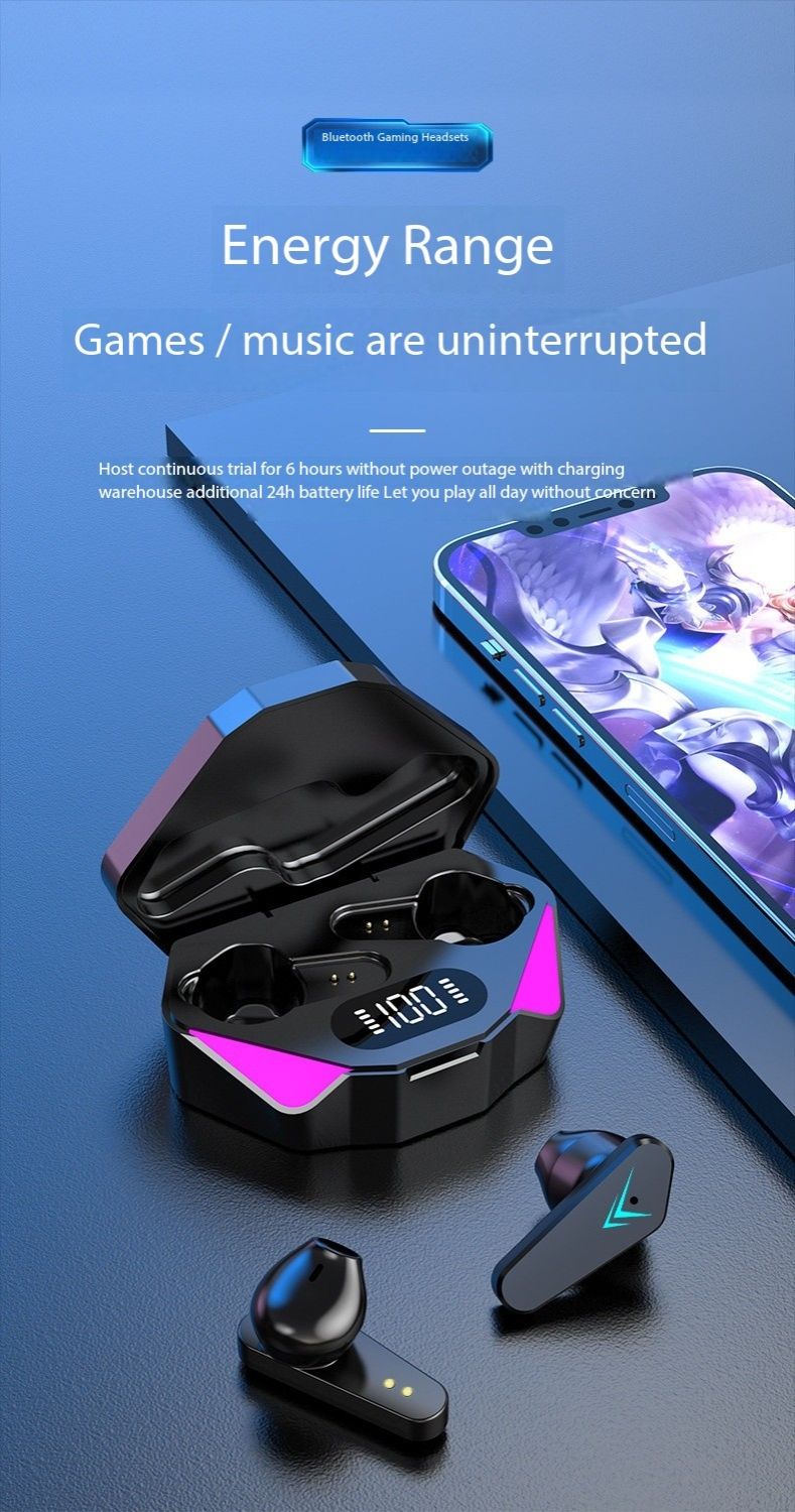 Bluetooth headset X15 new esports ultra long life large power wireless noise reduction for a long time wear no pain in the ear